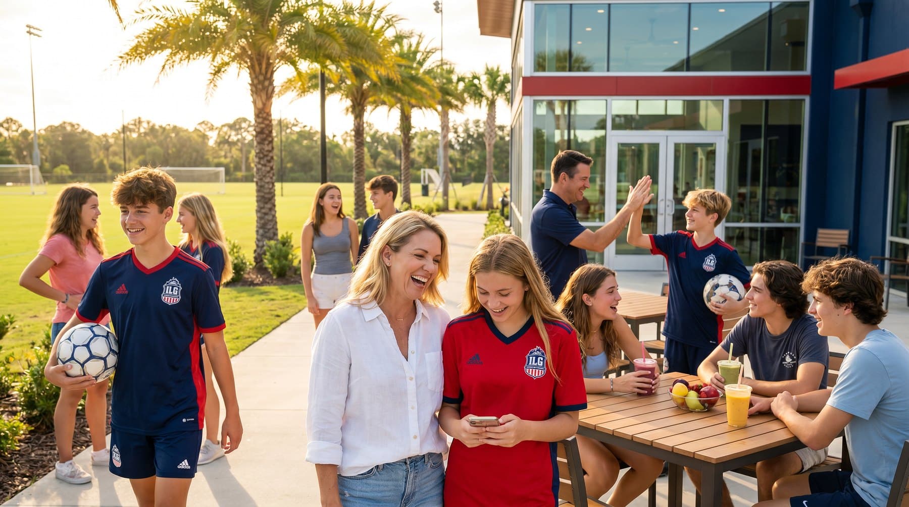 Families and teens enjoying the ILG Sports Center